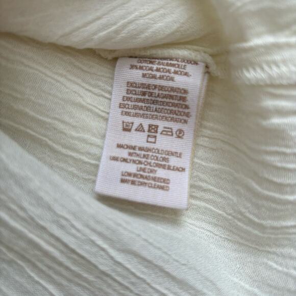 Free People Summer Stars Buttondown Blouse Top Size S in Ivory Relaxed Boxy Fit - Picture 5 of 6